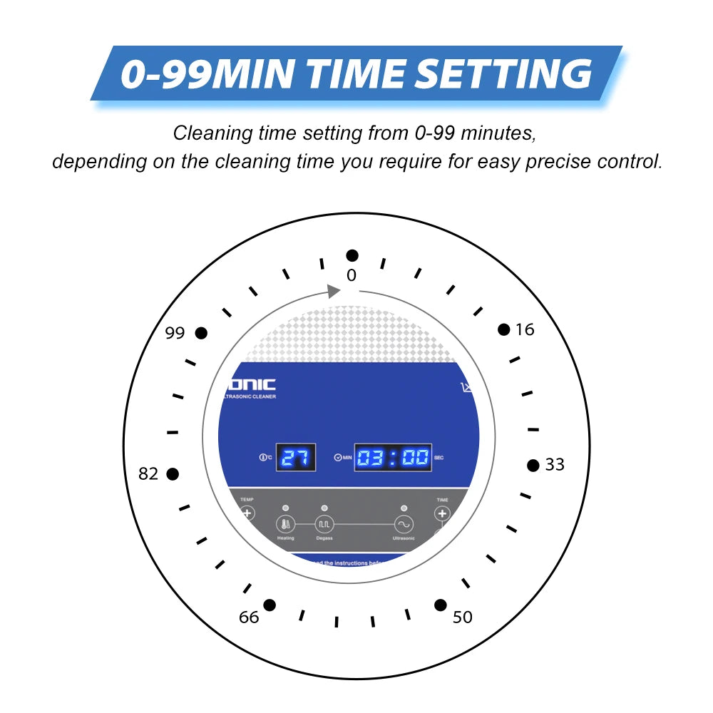 Portable 3L Ultrasonic Cleaner with Digital Controls
