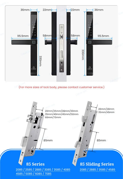 Smart Fingerprint Gate Lock Waterproof Double-Sided