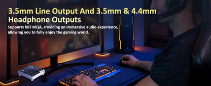 High-Resolution Gaming DAC Amp with 3.5mm and 4.4mm Outputs