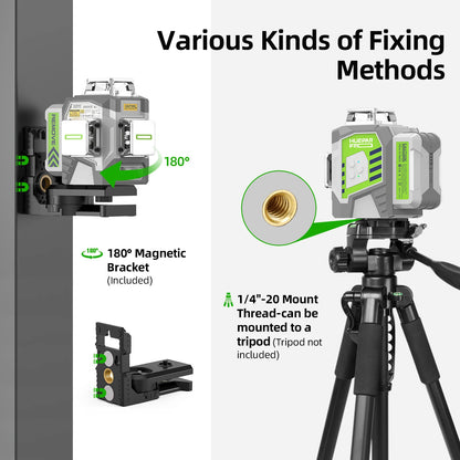 Self-Leveling Green Beam Laser Level With Receiver