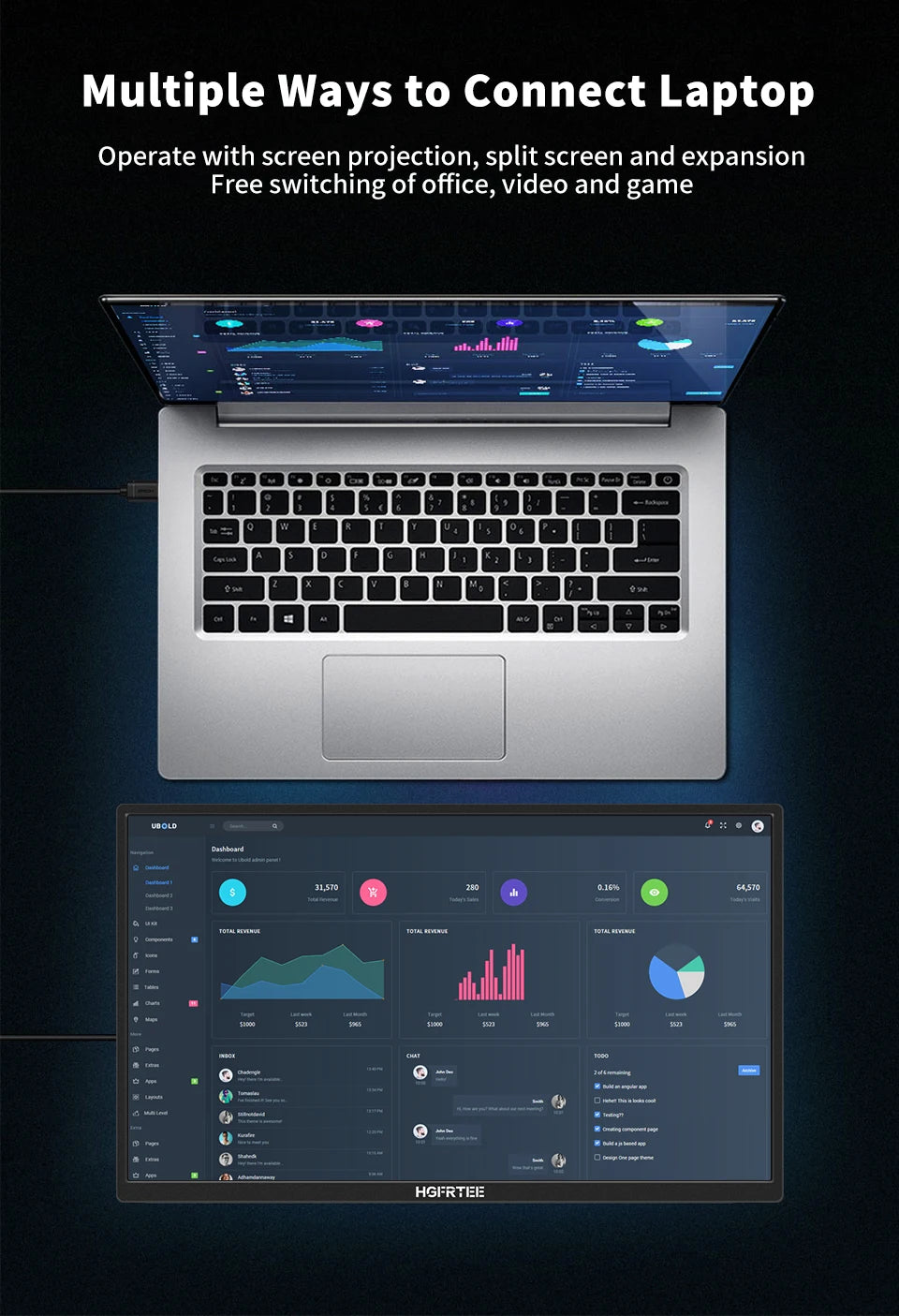 18.5" Portable Monitor with 100Hz HDR IPS Display