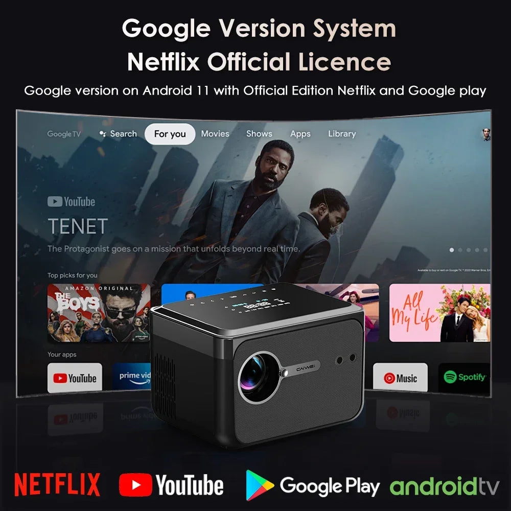 4K Home Theater Projector Netflix Android 11 Dolby WiFi