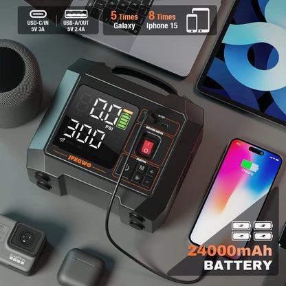 Rechargeable Car Tyre Inflator 24000mAh Air Compressor