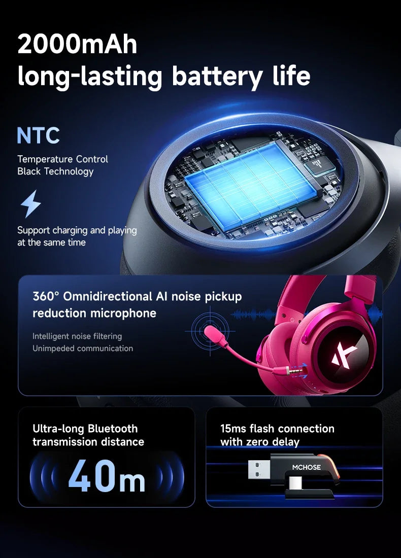 X9 Noise-Cancelling Headworn Headset Three Mode Gaming