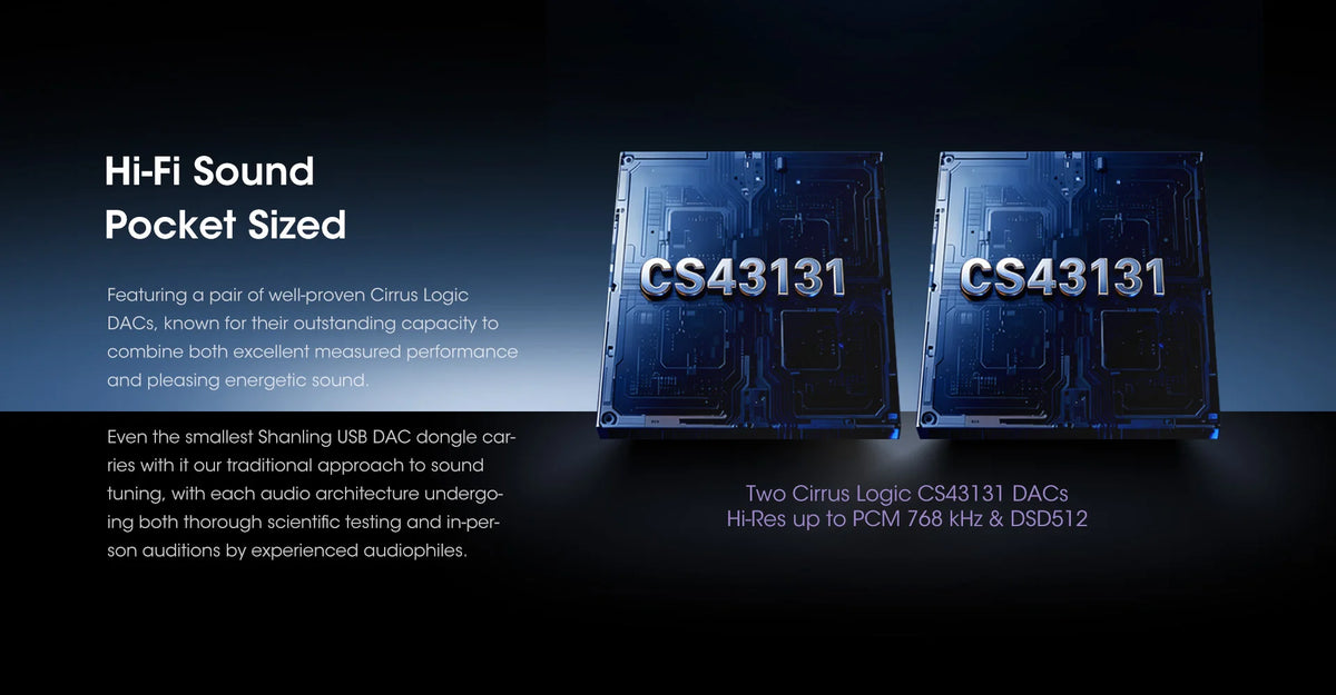 Portable Hi-Res USB DAC Headphone Amp Dual DAC