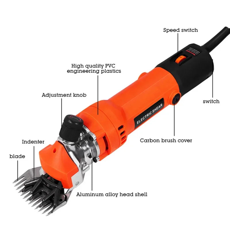 Heavy Duty 1300W Electric Sheep Shears 6-Speed Wool Clipper