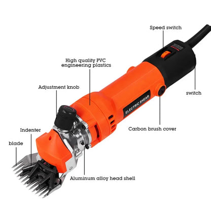 Heavy Duty 1300W Electric Sheep Shears 6-Speed Wool Clipper