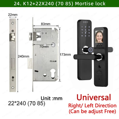 22x200 WiFi Door Lock with Screen & Rechargeable Battery