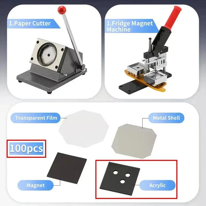 50mm Acrylic Magnet Press Kit for Personalized Gifts