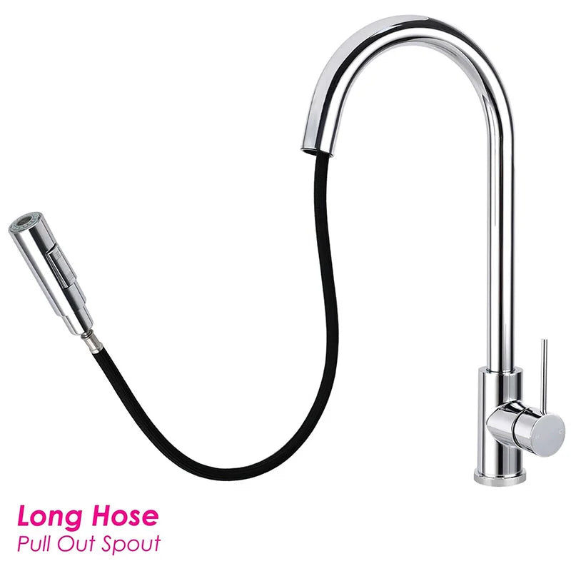 Pull Out Kitchen Sink Mixer Tap Chrome 2 Mode Faucet