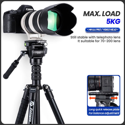 Professional Fluid Video Tripod Head 5kg Pan Tilt