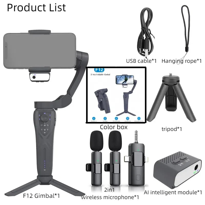 F12 Portable Smartphone Gimbal Selfie Stick with Smart Auto Tracking
