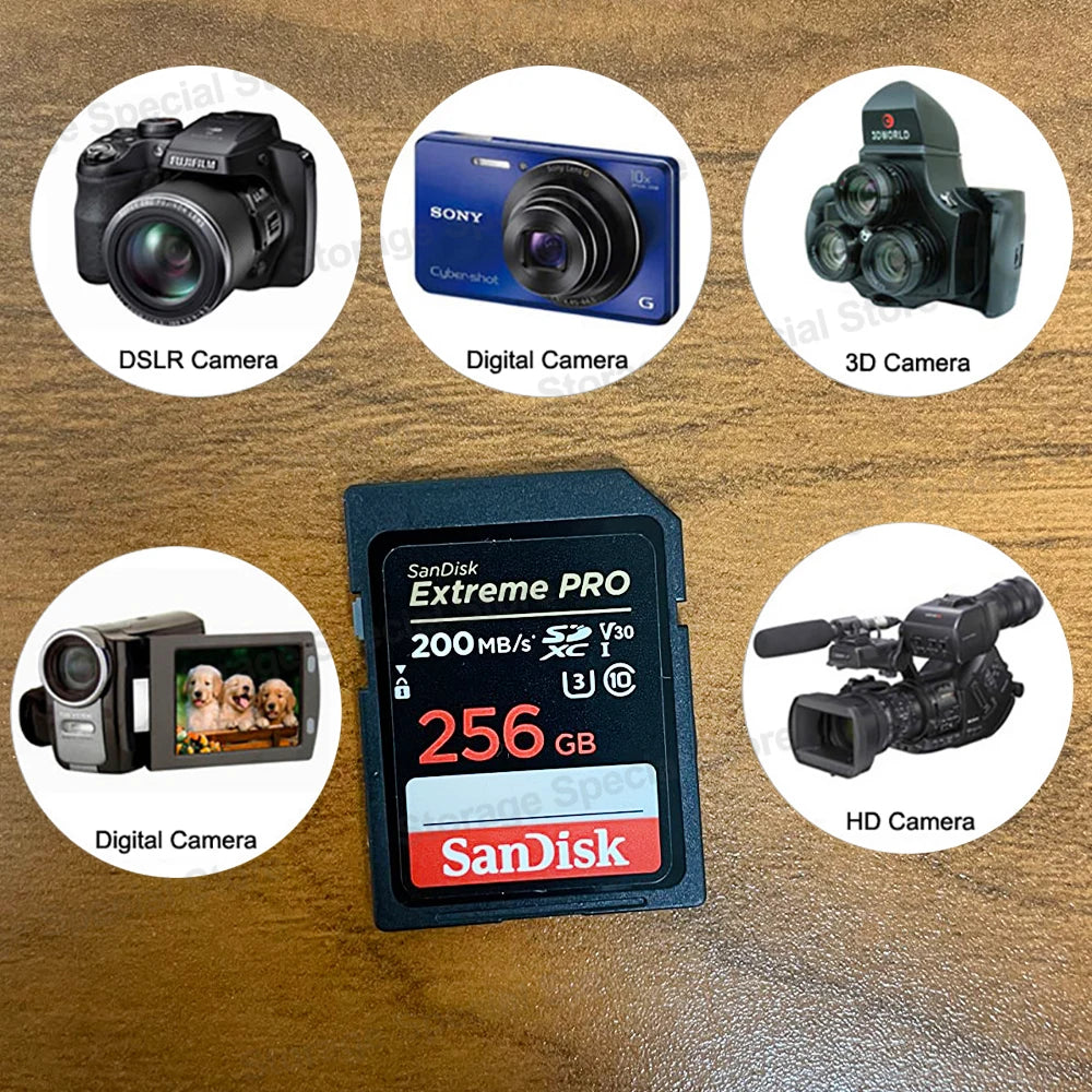 256GB 1TB High Speed SD Card 4K UHS-I V30