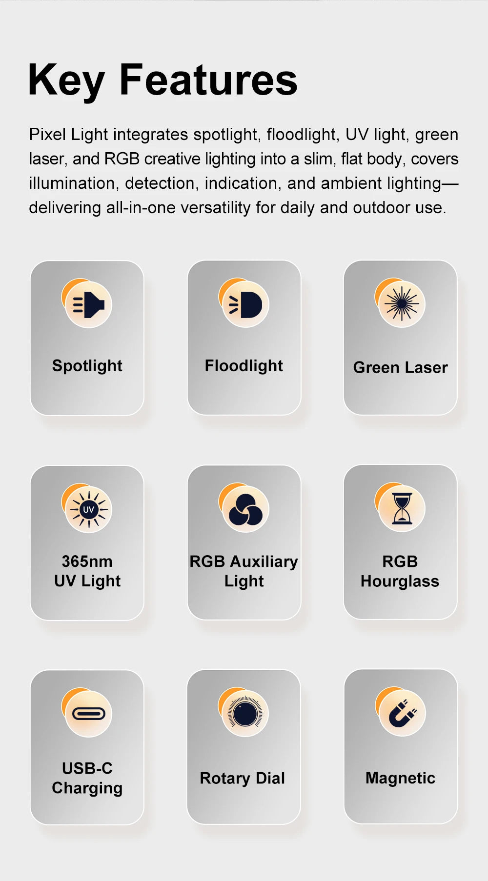 1300LM High Power Flashlight LEP UV RGB Long Range 265m