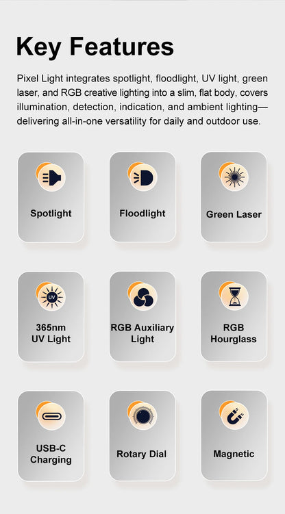 1300LM High Power Flashlight LEP UV RGB Long Range 265m