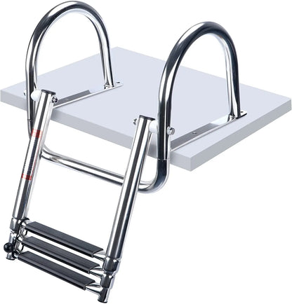 Heavy Duty Boat Boarding Ladder 3 Step Folding Stainless