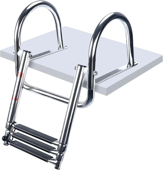 Heavy Duty Boat Boarding Ladder 3 Step Folding Stainless