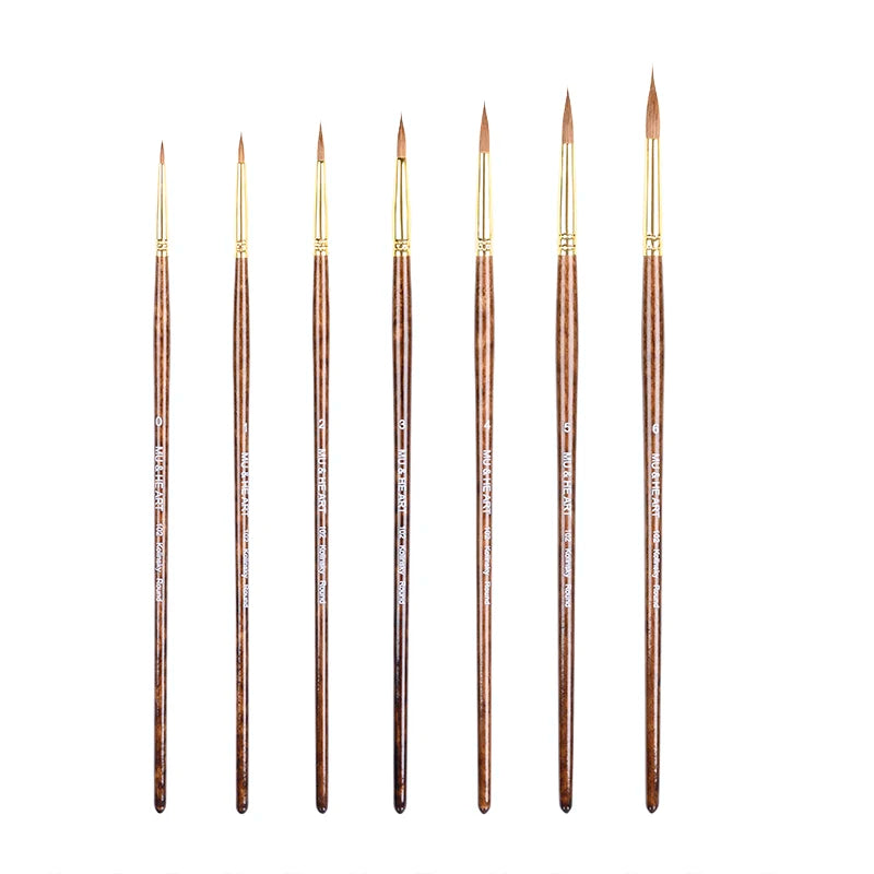 Kolinsky Hair Artist Paint Brush Set for Watercolor Acrylic Oil