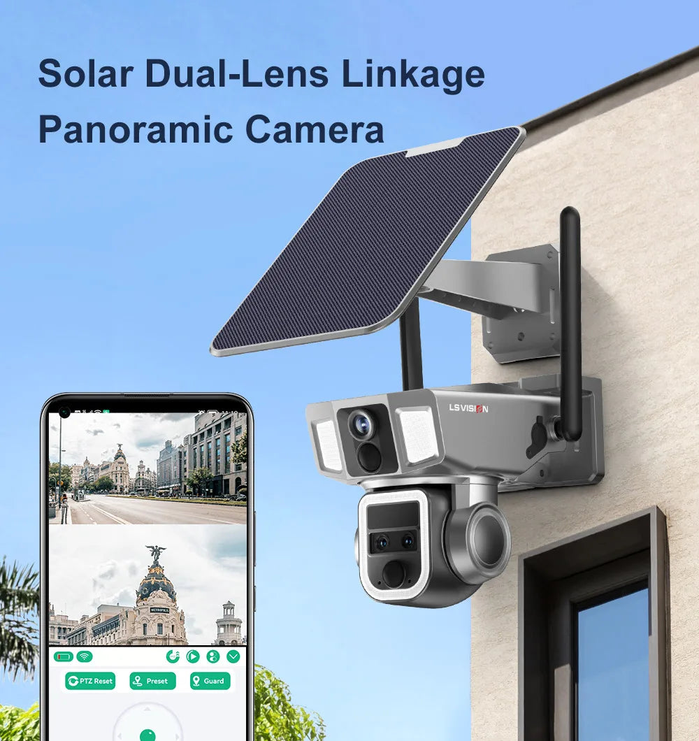 4G Solar Powered 4K Outdoor Security Camera Dual Screen