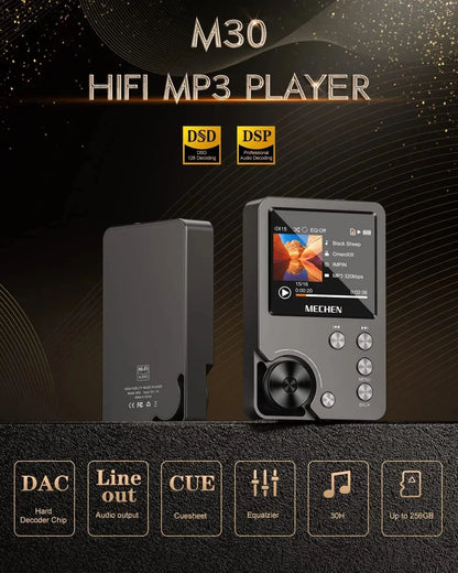 Portable HiFi MP3 Player 64GB Storage Supports 256GB