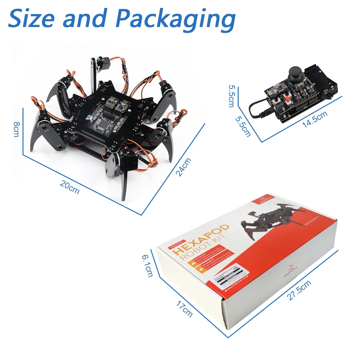 Educational Six-Leg Robot Kit with Servo Motors and Remote