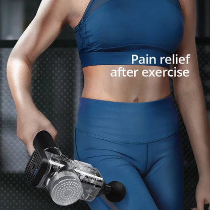Silver Handheld Massage Gun with Multiple Speed Settings
