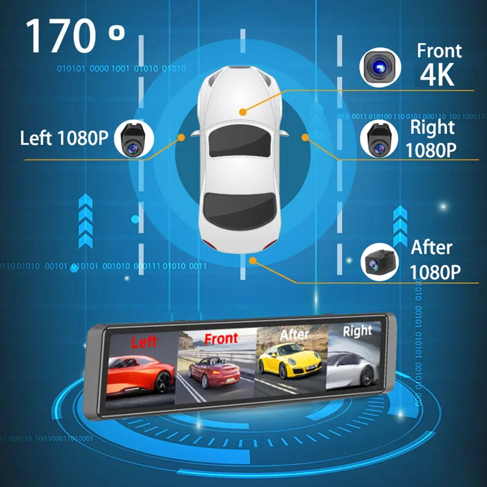 12-Inch 4K Dash Cam ADAS Blind Spot Monitor