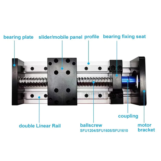 Precision Ball Screw Linear Slide 150mm Travel 100x80 Platform