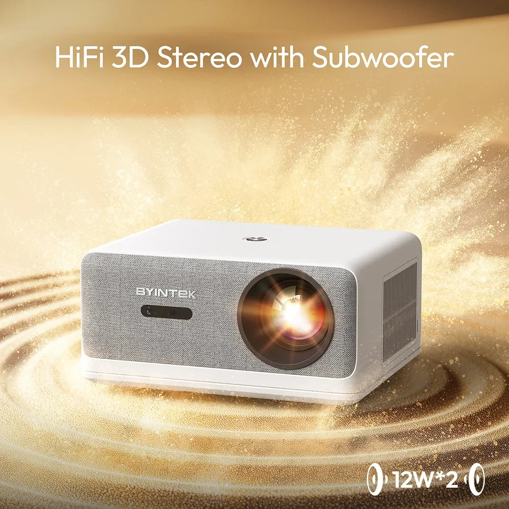 Smart 4K 1080P Projector 1250 ANSI WiFi 6 Auto Focus