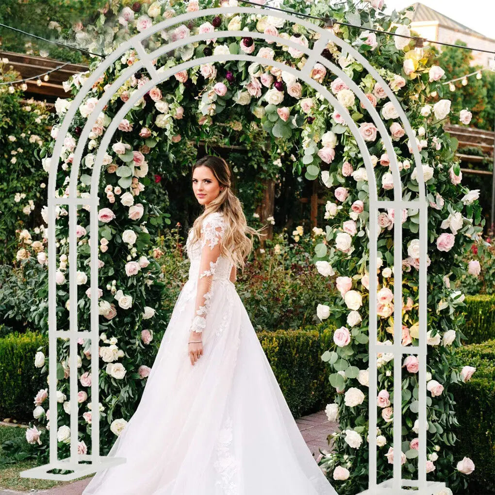 Heavy Duty White Metal Garden Arbor Wedding Arch XXL