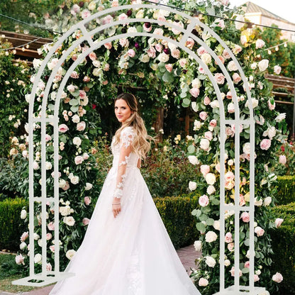 Heavy Duty White Metal Garden Arbor Wedding Arch XXL