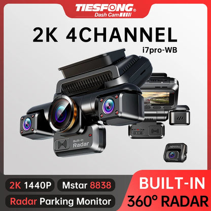 360° 4 Channel 4K Dash Cam with GPS 64GB