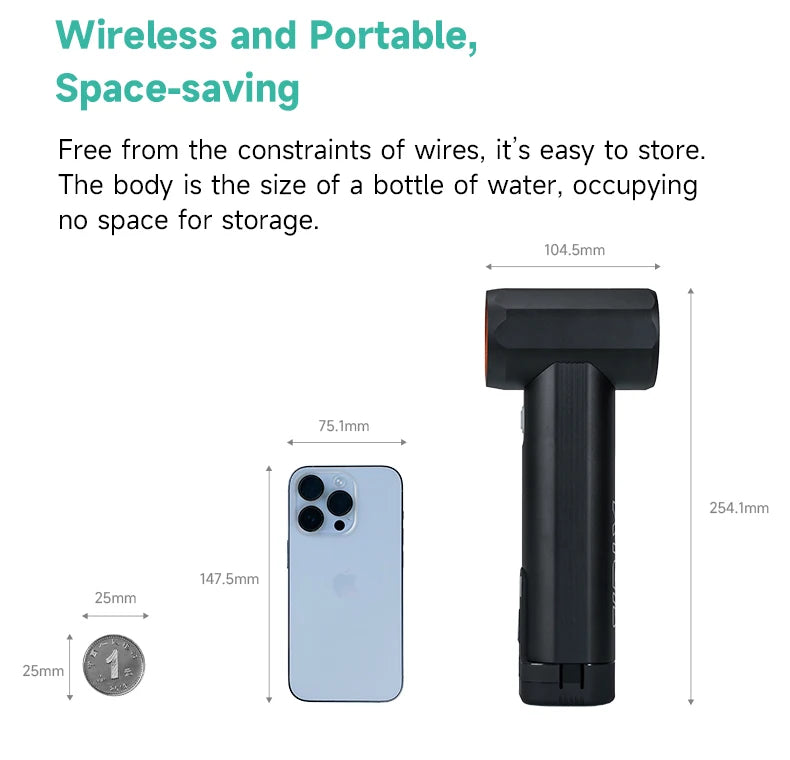 Portable Handheld Turbo Fan with Powerful High-Speed Airflow