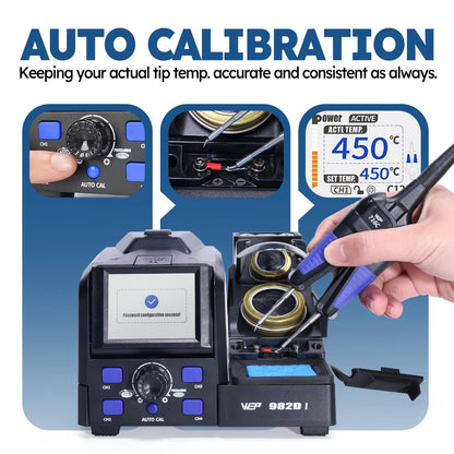 982D-I Compact Desoldering Tweezers Station for Fine Repair Work