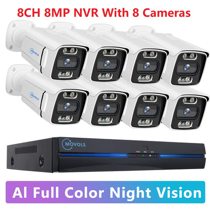 8 Camera 8MP Security System PoE NVR 1TB