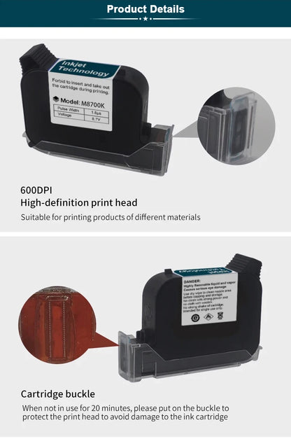 5PCS Original 12.7mm Ink Cartridges Quick Dry