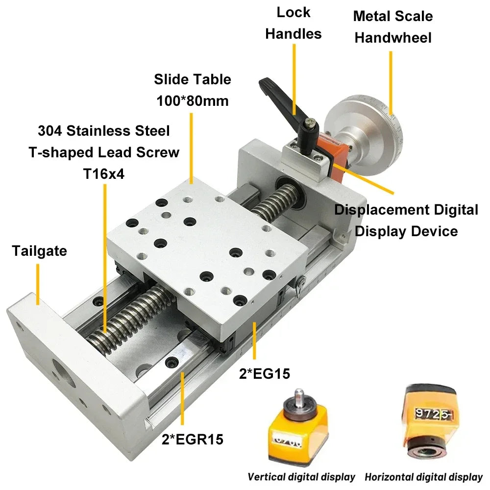 200mm Vertical Z-Axis Slide Table Digital Counter Heavy Duty