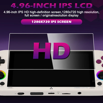White Portable Retro Gaming Console with RGB Lighting