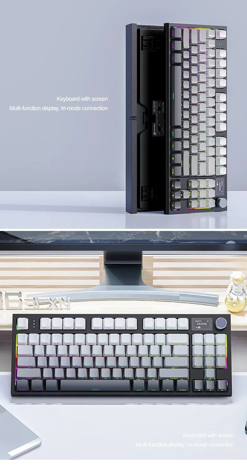 Metal Knob Mechanical Keyboard with 2.4G Dongle