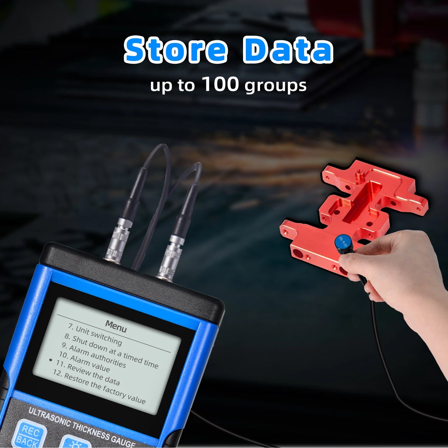 Digital Ultrasonic Thickness Gauge 1-350mm Metal Thickness Tester