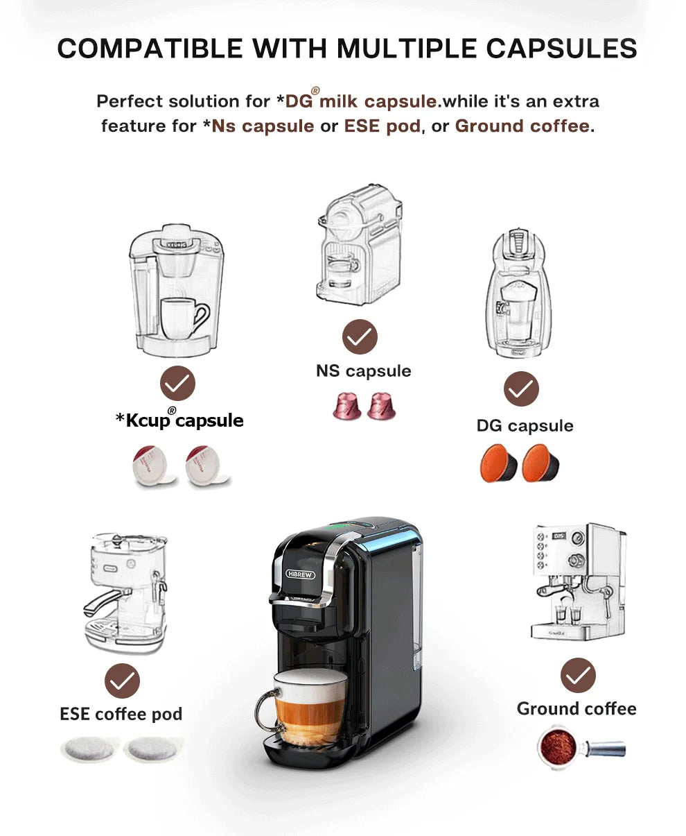 Multi-Pod Espresso Machine Hot and Cold White
