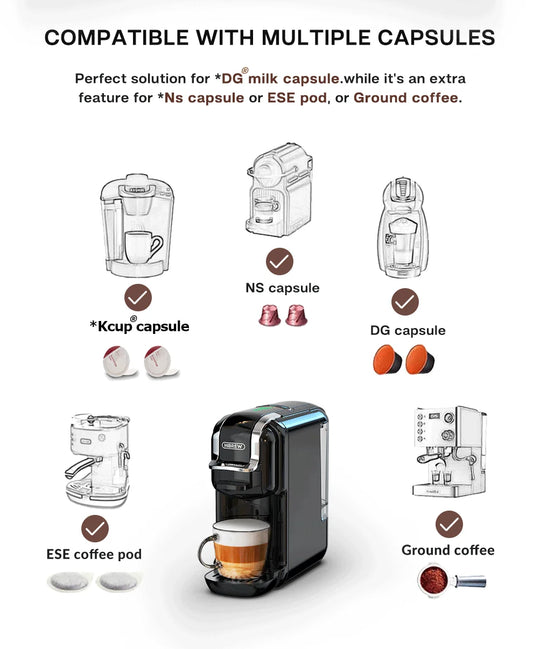 Multi-Pod Espresso Machine Hot and Cold White