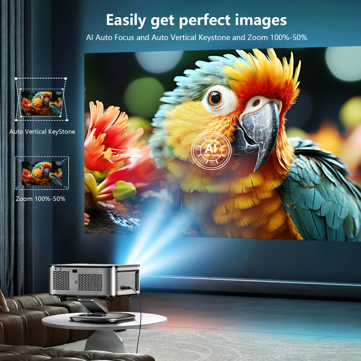 Smart 4K Projector 64G Android with Auto Focus