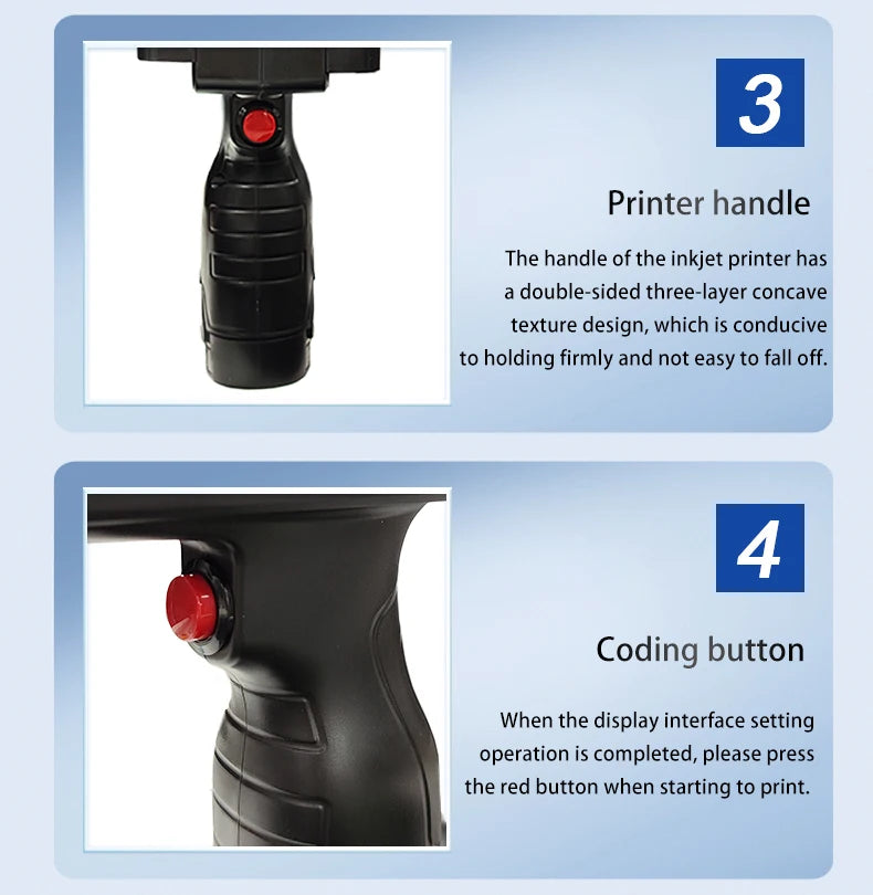 Portable 12.7mm Handheld Inkjet Printer with 1 Ink Cartridge