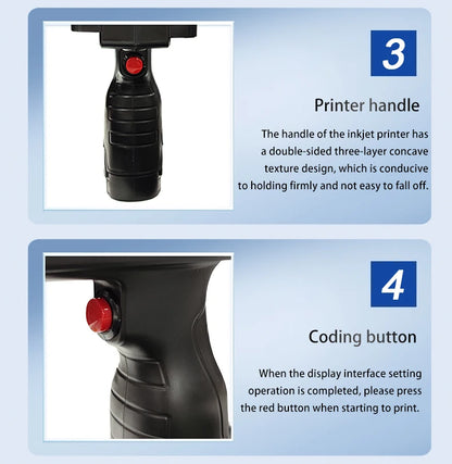 Smart Handheld Barcode and Logo Printing Machine with 2 Inks