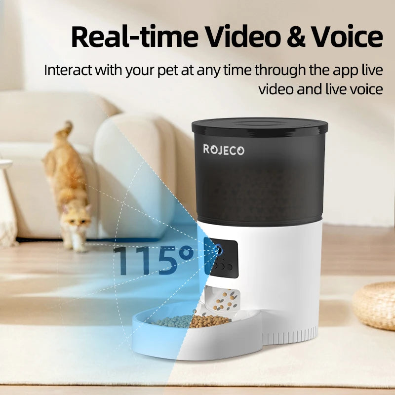Smart Automatic Pet Feeder with HD Camera & Voice Control