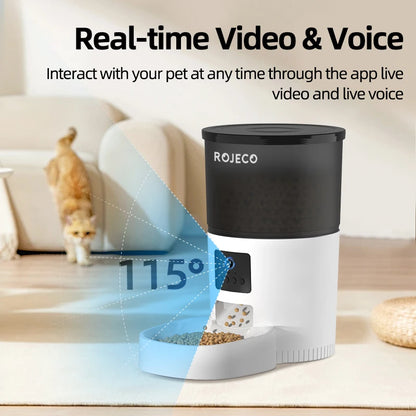 Smart Automatic Pet Feeder with HD Camera & Voice Control