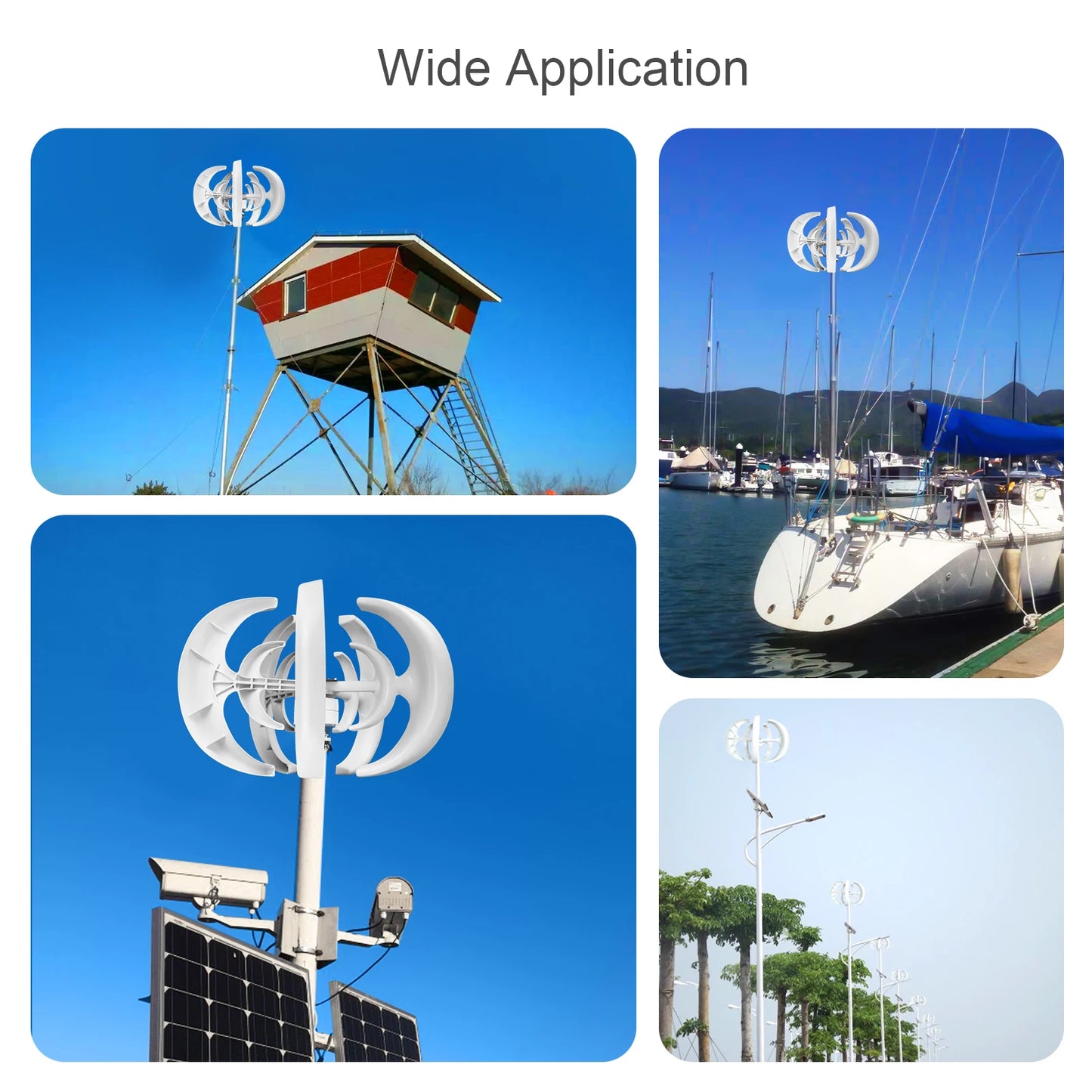 Portable 1200W Wind Generator 12V 5 Blade Turbine