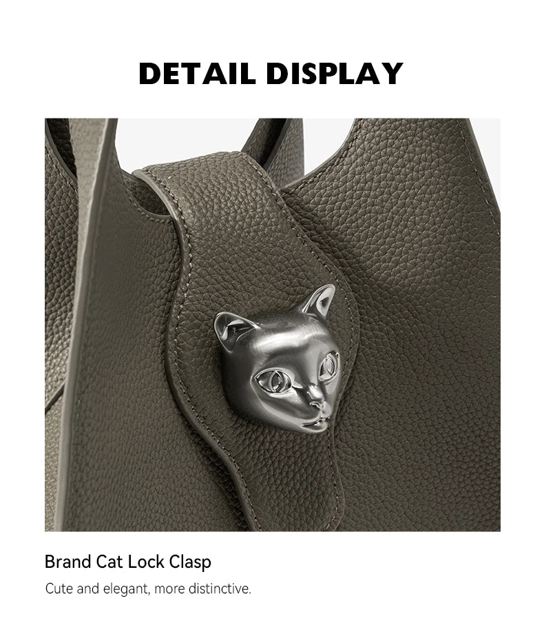 Gray Leather Tote Bag for Work and Travel
