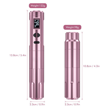 Wireless Rotary Tattoo Pen Kit with 2 Batteries Grey